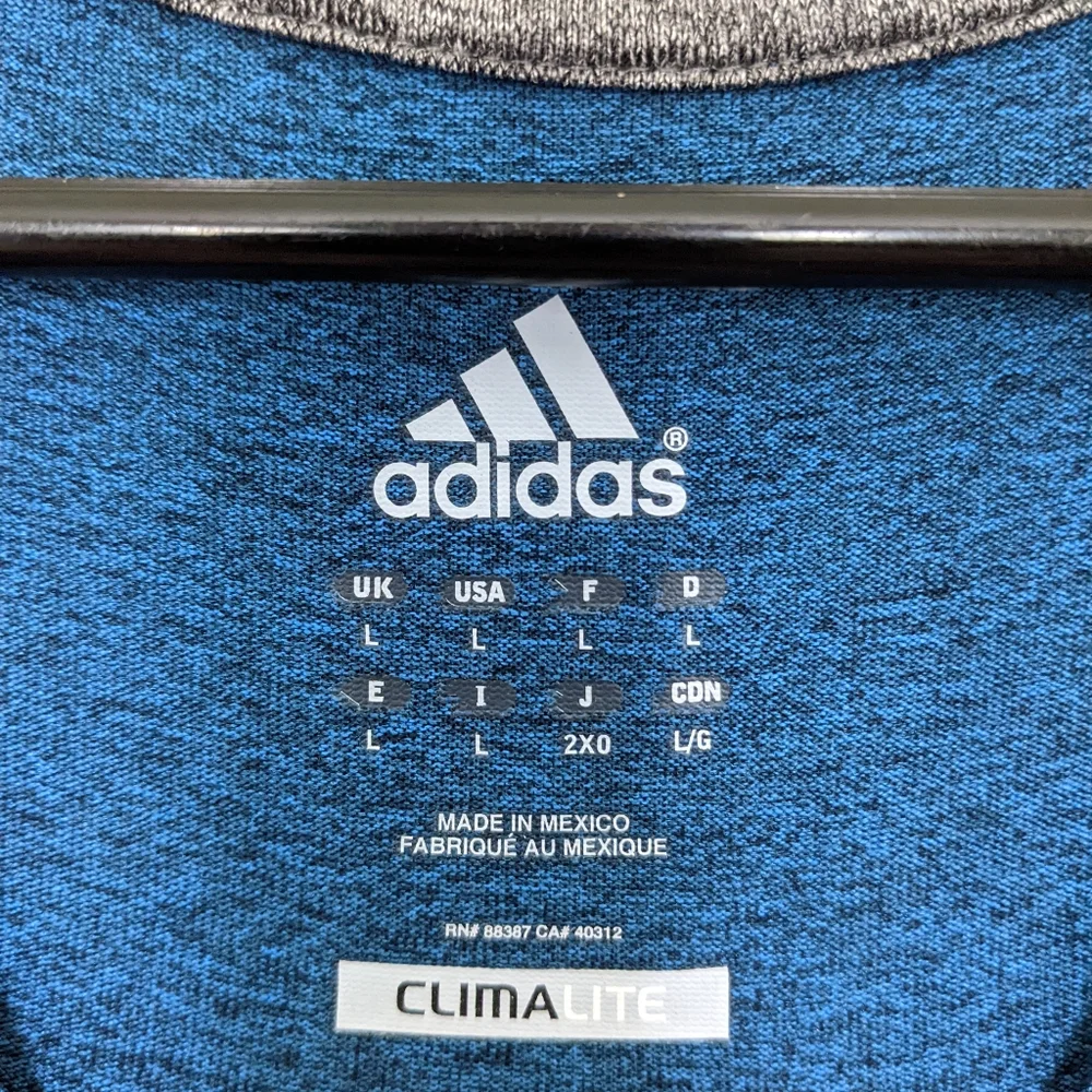 Adidas Blue Athletic Tee Shirt - Picture 3 of 4